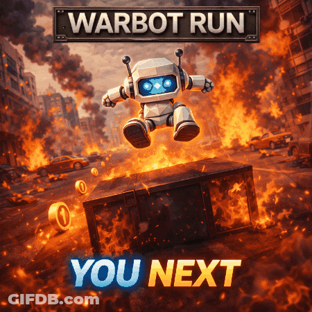 Warbot Run Robot Jumping Over Box GIF