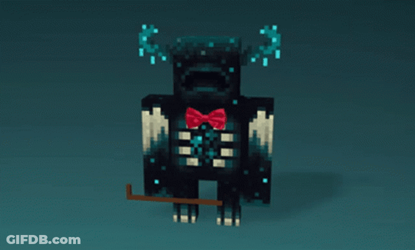 Warden Minecraft Dancing While Holding Crane GIF