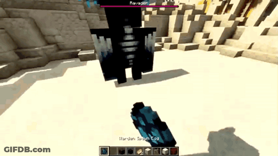 Warden Minecraft Punching Bull GIF
