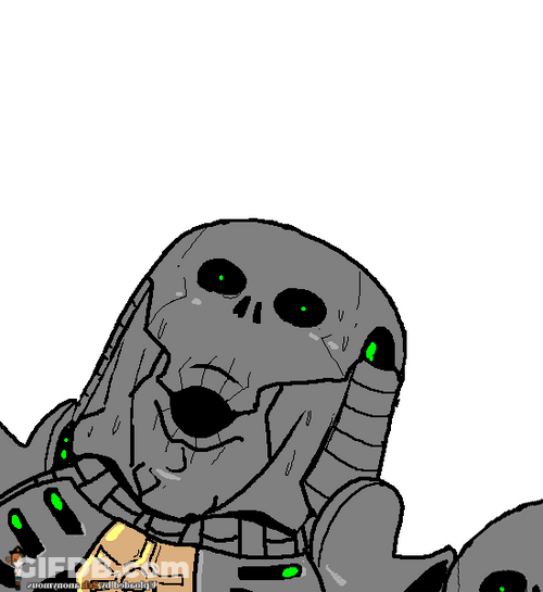 Warhammer Animated Peeking Robots GIF