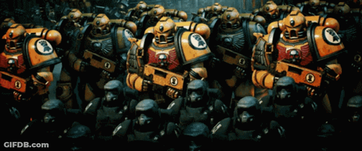 Warhammer Giant Robots Parade GIF