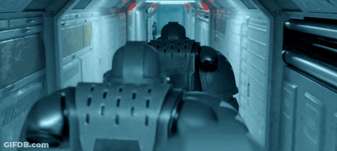 Warhammer Tunnel Robot Walking GIF