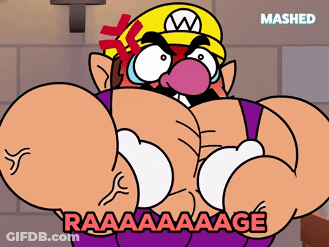 Wario Raging Muscles GIF