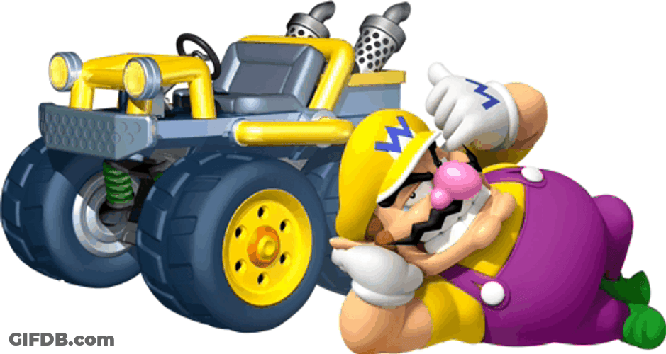 Wario Relaxing Mario Buggy GIF