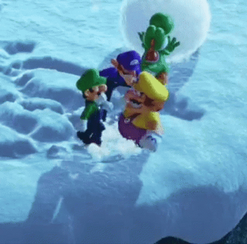 Wario Snow Party GIF