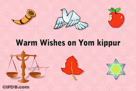 Warm Wishes On Yom Kippur Greeting Card GIF