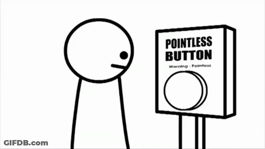 Warning No Pointless Easy Button GIF