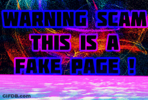 Warning Scam This Is A Fake Page On A Purple Background GIF
