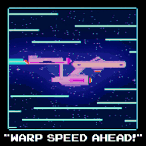 Warp Speed Ahead Spaceship GIF