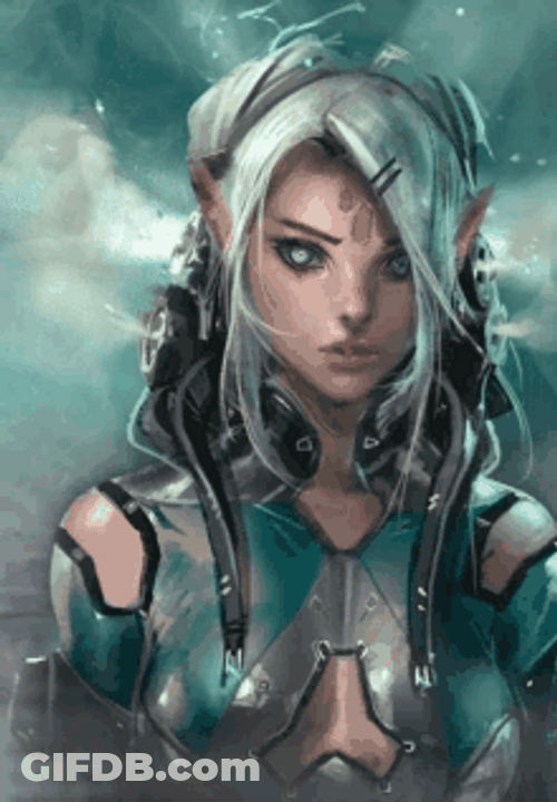 Warrior Moon Elf GIF