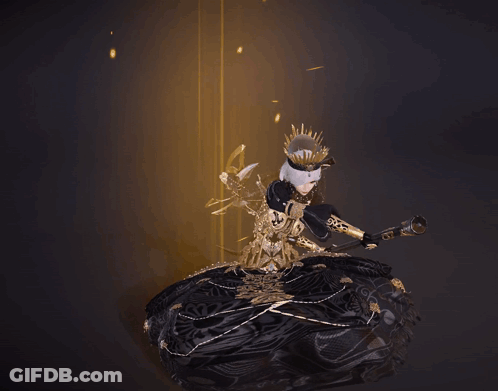 Warrior Statue With Spear And V Helmet GIF