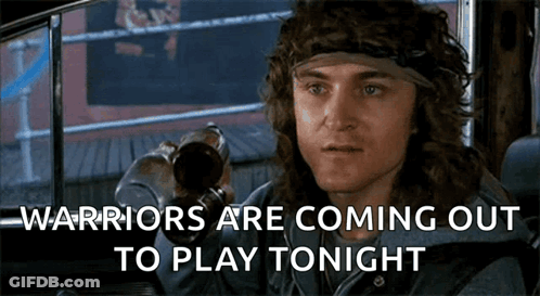 Warriors Are Coming Out To Play Tonight Man Holding Beer GIF