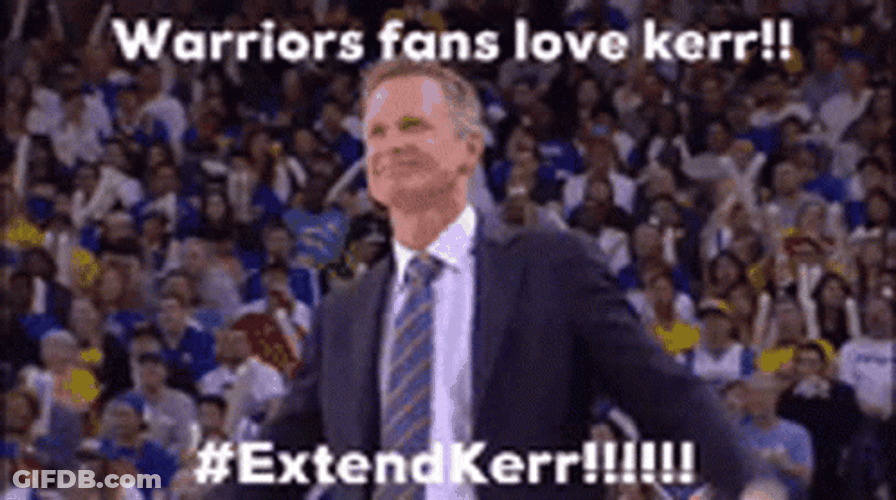 Warriors Fans Cheering Steve Kerr GIF