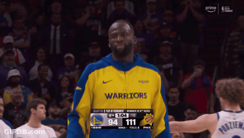 Warriors Player In Front Of Scoreboard GIF