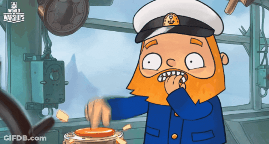 Warship Captain Pressing Button GIF