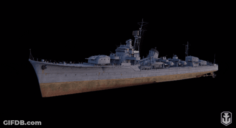 Warship Destroyer Hayate GIF