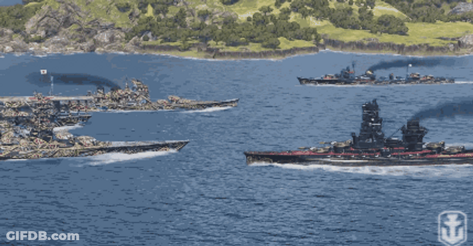 Warships Animated Passing Through GIF