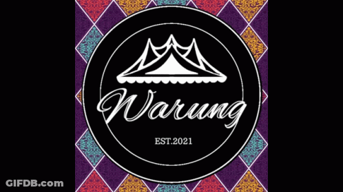 Warung Logo Colorful Background GIF