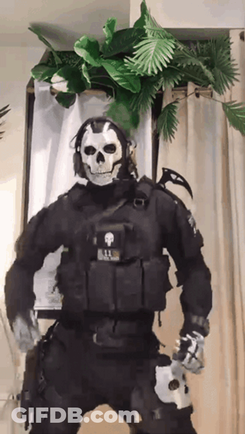Warzone Ghost Cosplay Dancing GIF