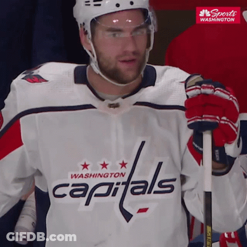 Washington Capitals Hockey Player Holding Stick GIF