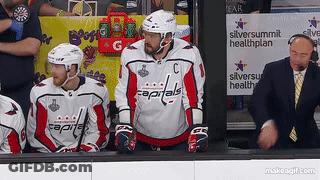 Washington Capitals Hockey Players Sitting GIF