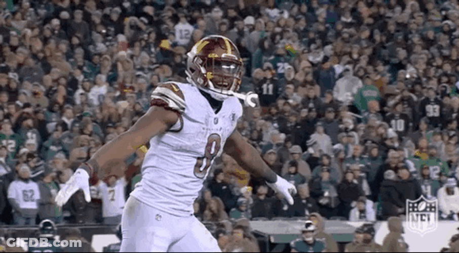 Washington Commanders Brian Robinson Jr Running Arm Raise GIF
