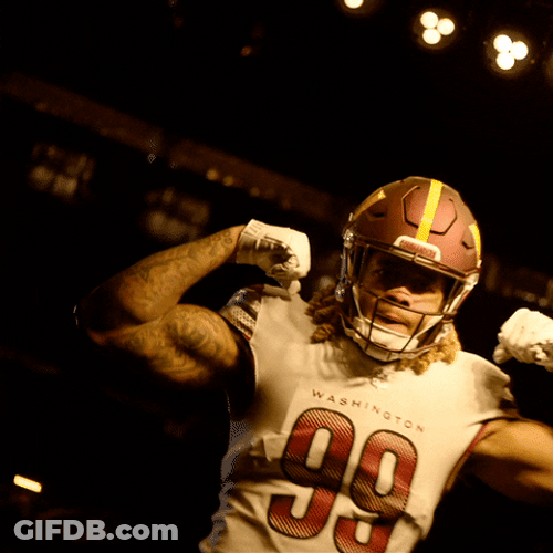 Washington Commanders Chase Young Flex Biceps GIF