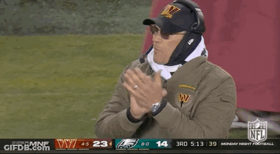 Washington Commanders Coach Claps Hand GIF