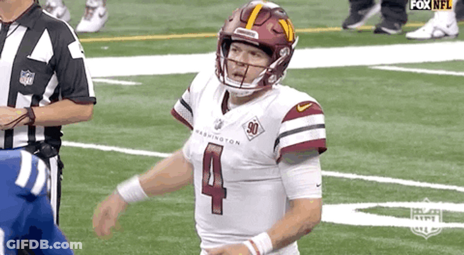 Washington Commanders Player 4 Raises Arms GIF