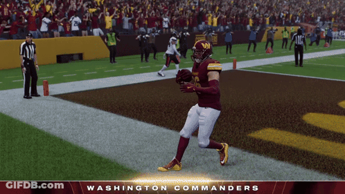 Washington Commanders Player Running With Ball GIF