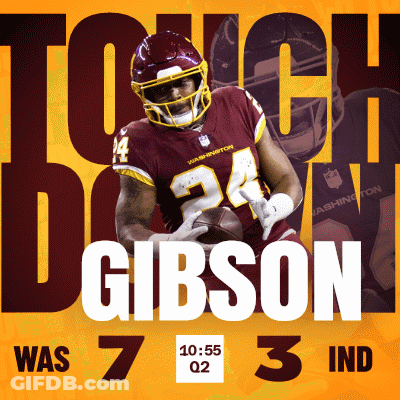 Washington Football Player Holding Football GIF