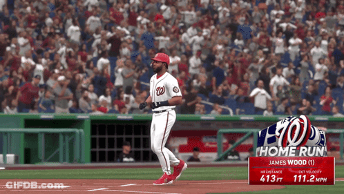 Washington Nationals James Wood Running To First Base GIF