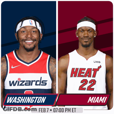 Washington Wizards And Heat Players On Poster GIF