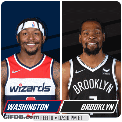 Washington Wizards Vs Brooklyn Nets February 10 7:30 PM ET GIF