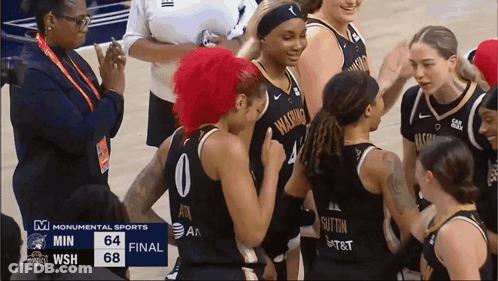 Washington Women's Basketball Team Celebrating Win Against AT&T GIF