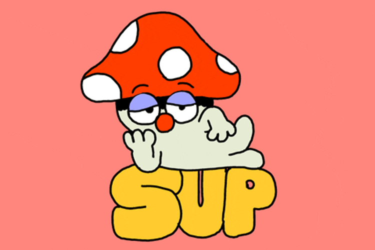 Wassup Mushroom Man Eyebrow Twitching GIF