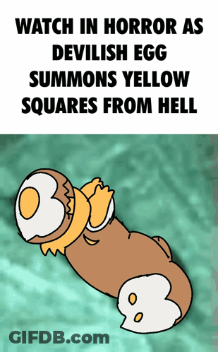 Watch In Horror Devilish Egg Summons Yellow Squares GIF