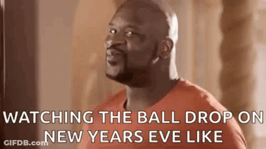 Watching Ball Drop Shaquille O'Neal GIF