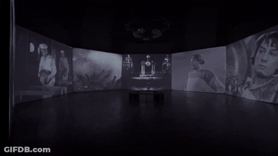 Watching Clips Museum GIF