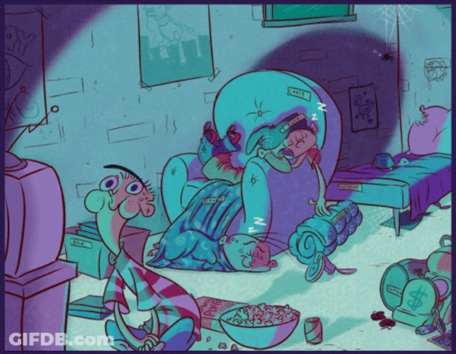 Watching TV Intensely Cartoon GIF
