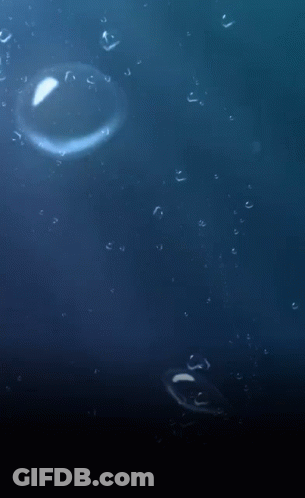 Water Bubbles Floating In Dark GIF