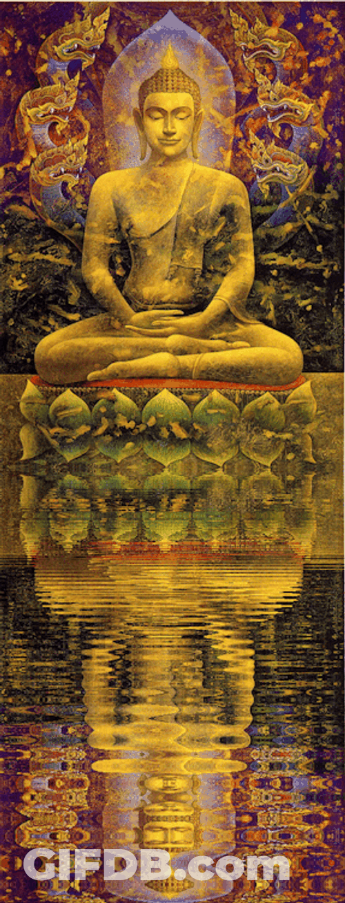 Water Buddha Symbolizing Life GIF