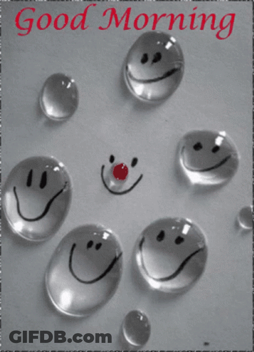 Water Droplets Good Morning Emoji GIF