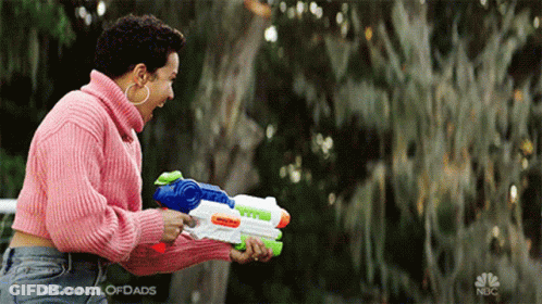 Water Gun Fight Thalia Tran GIF