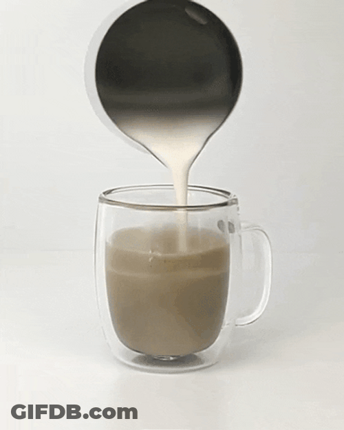 Water Pouring Milk On Coffee GIF