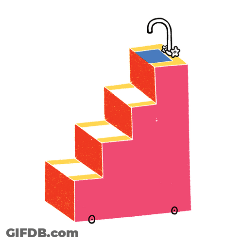 Water Pouring Overflow Stairs GIF