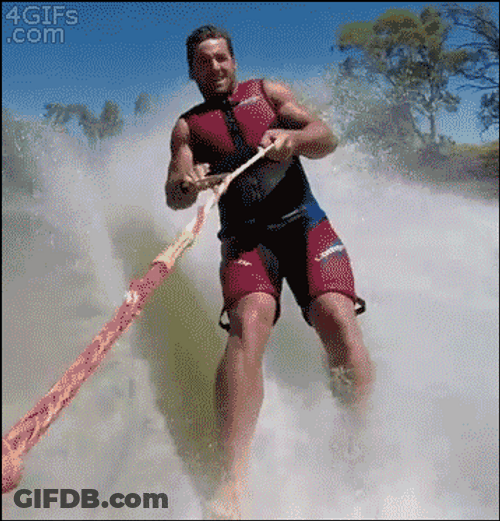 Water Skiing Epic Fail GIF