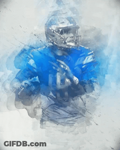 Watercolor Football Player Number 8 GIF