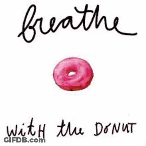 Watercolor Pink Donut Breathe With The Donut GIF