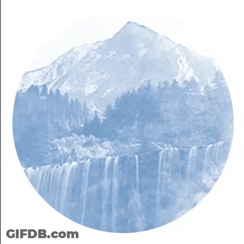 Waterfall Animated Watercolor Paint Icon Art GIF